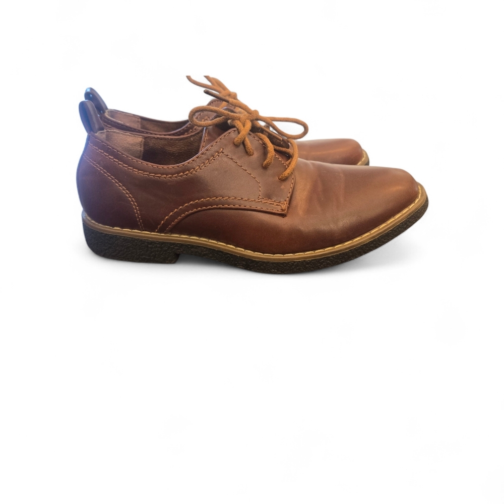 Deer Stags Kids Tan Lace-Up Dress Shoes